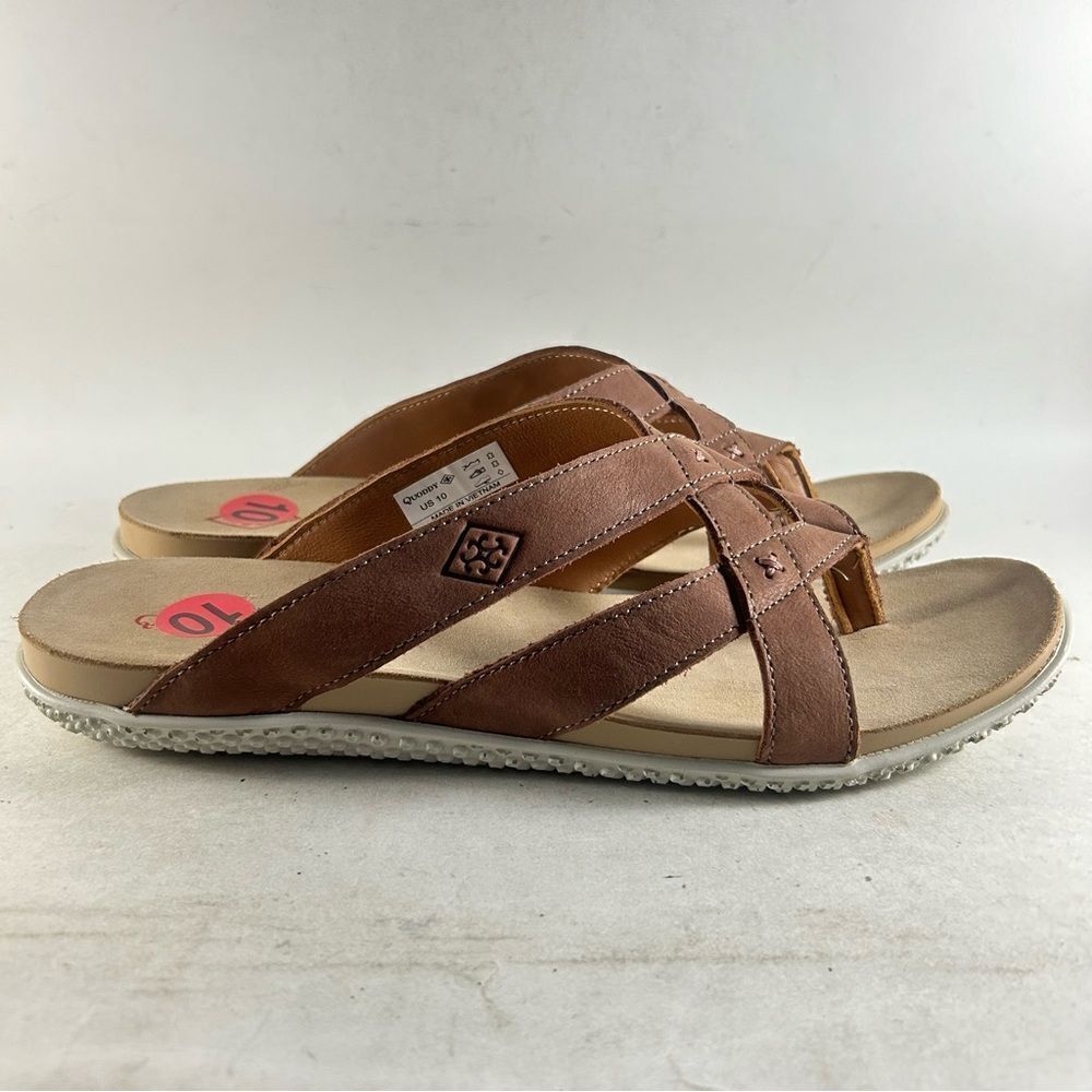 Quoddy Marie Womens Strappy Leather Sandals Brown Size 10